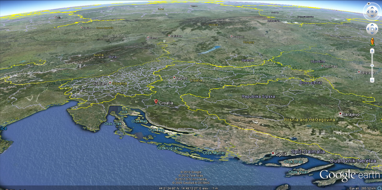 Croatia Earth Map